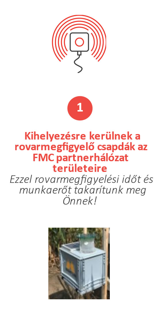 Kihelyezésre kerülnek a rovarmegfigyelő csapdák az FMC partnerhálózat területeire. Ezzel rovarmegfigyelési  időt és munkaerőt takarítunk meg Önnek!